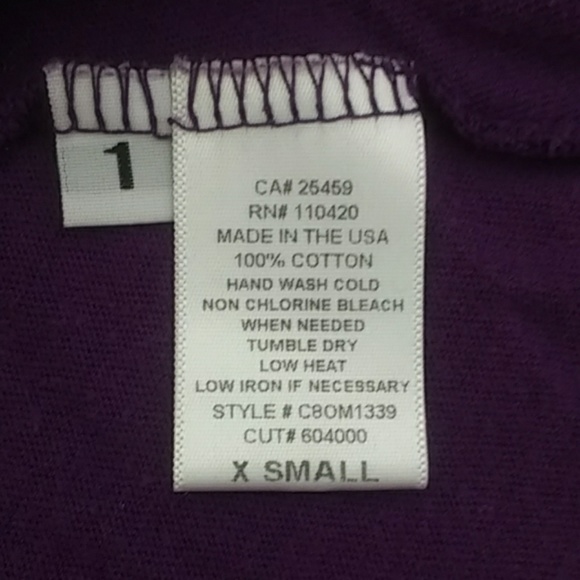 C&C California Purple Ombre Dip Dye Half Sleeve Scoopneck T Shirt XS - Picture 4 of 4